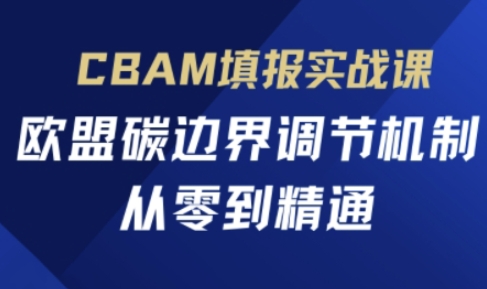 CBAM填报实战课，欧盟碳边界调节机制，从零到精通-星辰网创