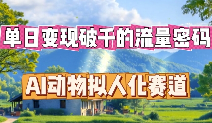 单日变现破k的流量密码，AI动物拟人化赛道-星辰网创