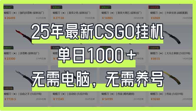 (14178期)25年最新CSGO挂机系统,单日1000+,无需电脑,无需养号,0基础可上手-星辰网创