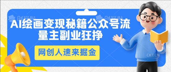 AI绘画变现秘籍：公众号流量主副业狂挣，网创人速来掘金-星辰网创
