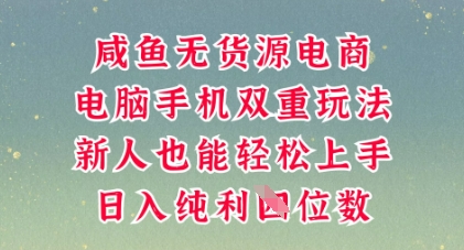 咸鱼无货源电商，多种运营方式，带你从零到一拿结果，可做代运营，也可软件一键发布【揭秘】-星辰网创