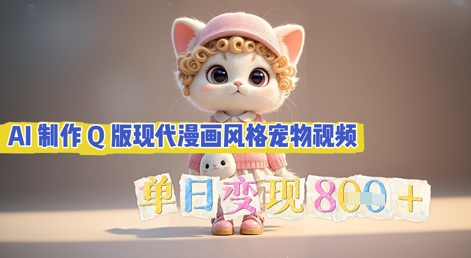 AI制作Q版现代漫画风格宠物视频，单日变现几张-星辰网创