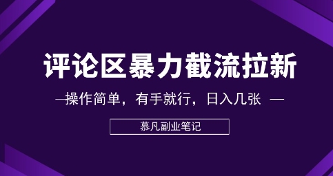 评论区暴力截流拉新：捡钱项目，操作简单，有手就行，日入几张-星辰网创